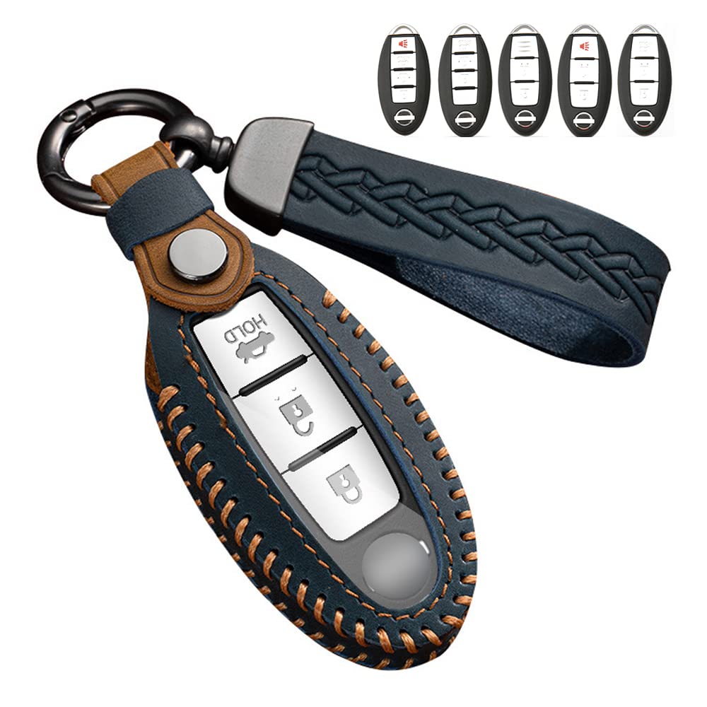 

LETINGFAR Чехол для ключей, Для Nissan, Чехол для смарт-ключа, Крышка для ключа, Натуральная кожа, Полная упаковка, RC-LEA-TPU-YY-A-GZJ синий