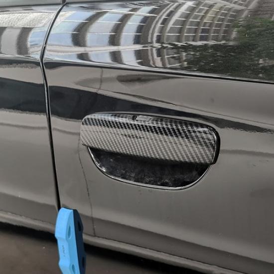 Carbon Fiber Style Door Handles Trim Cover Fit For Dodge Challenger 2015-