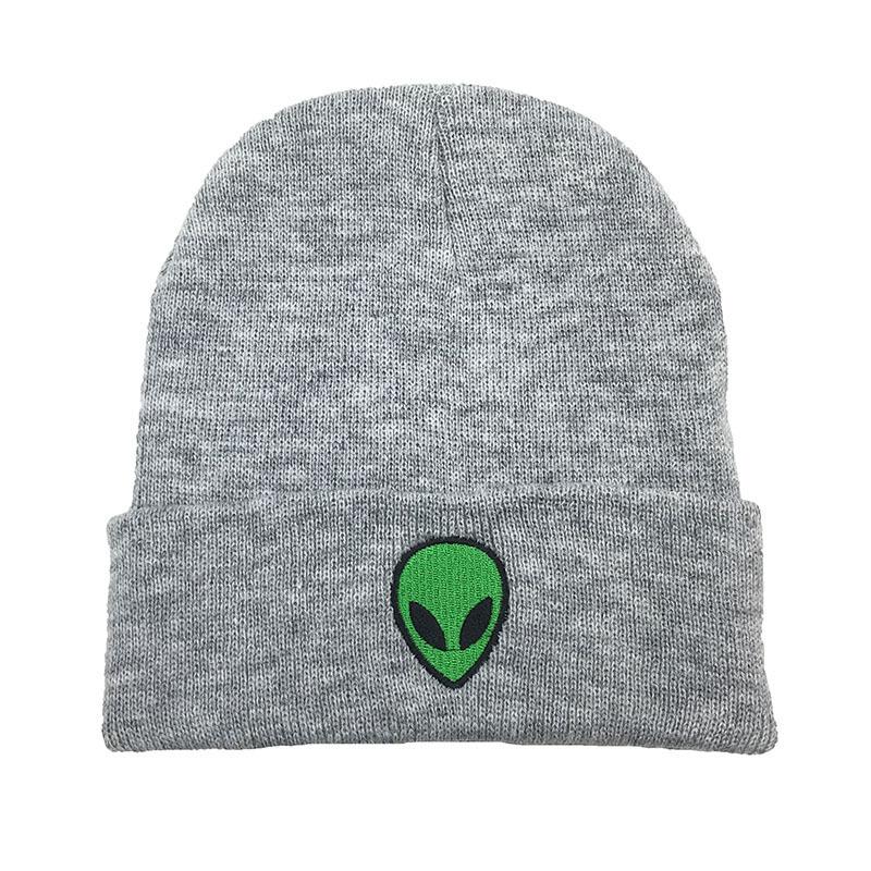 European and American New Alien Skull Embroidered Wool Knitted Hat Men's and Women's Autumn and Winter Thermal Hat Cold Hat