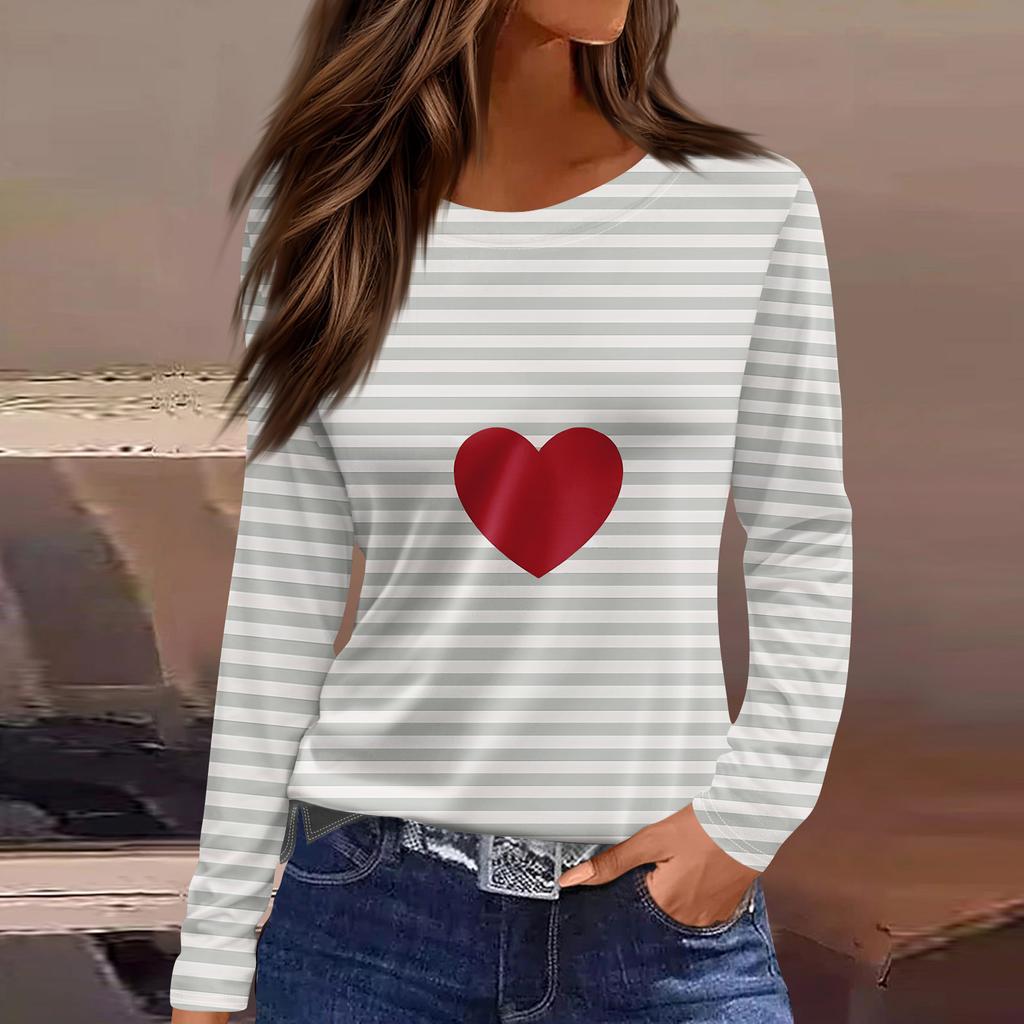 Women's Fashion Hem Slit Casual Floral Print Round Neck Long Sleeve Top