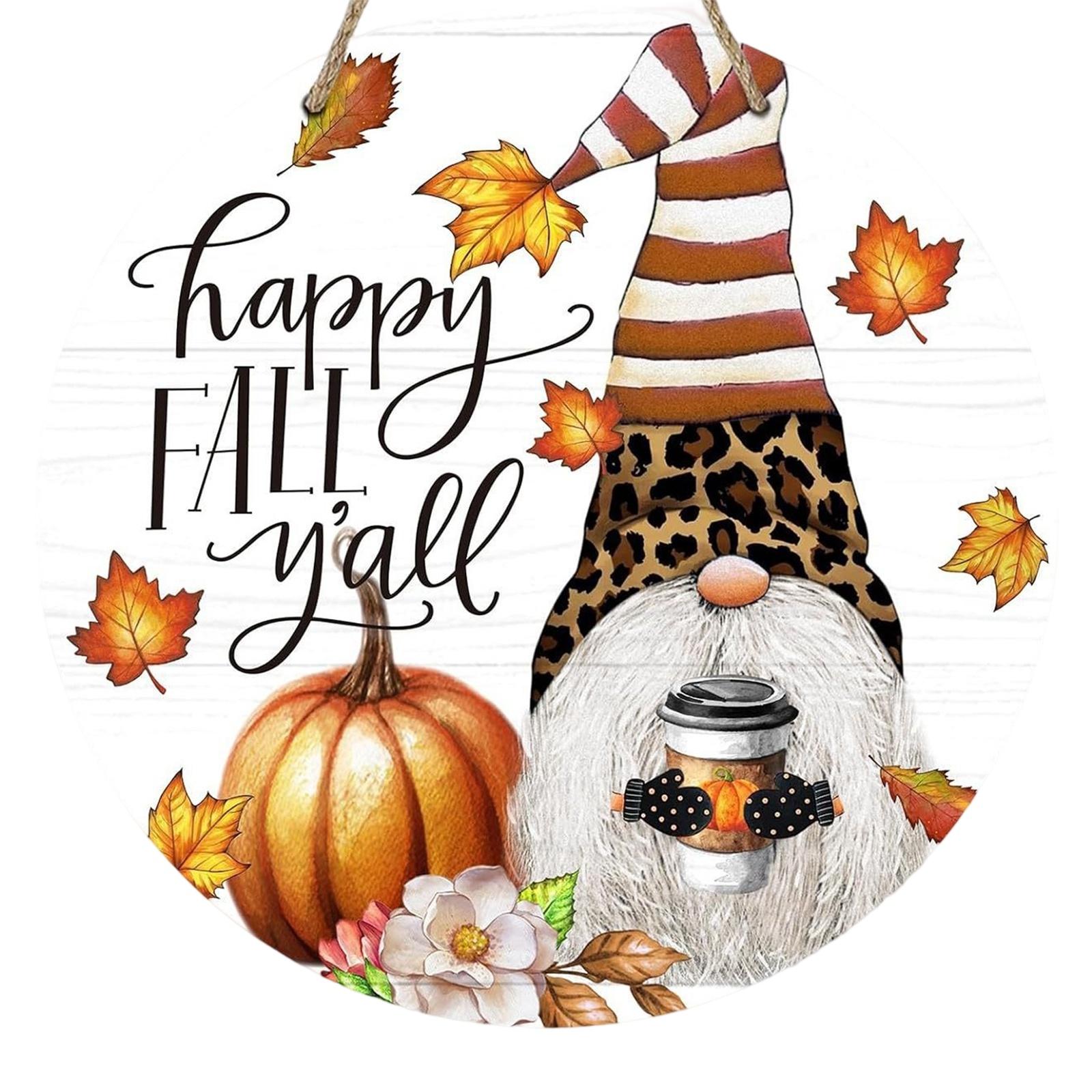 

Pumpkin Wooden Welcome Door Hanging, Home Window Wall Decoration One Size