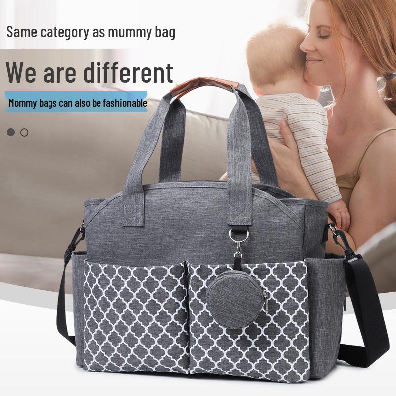 Mom & Baby Lightweight Tote: Single Shoulder Mummy Bag with Inner Divider for Travel & Commute