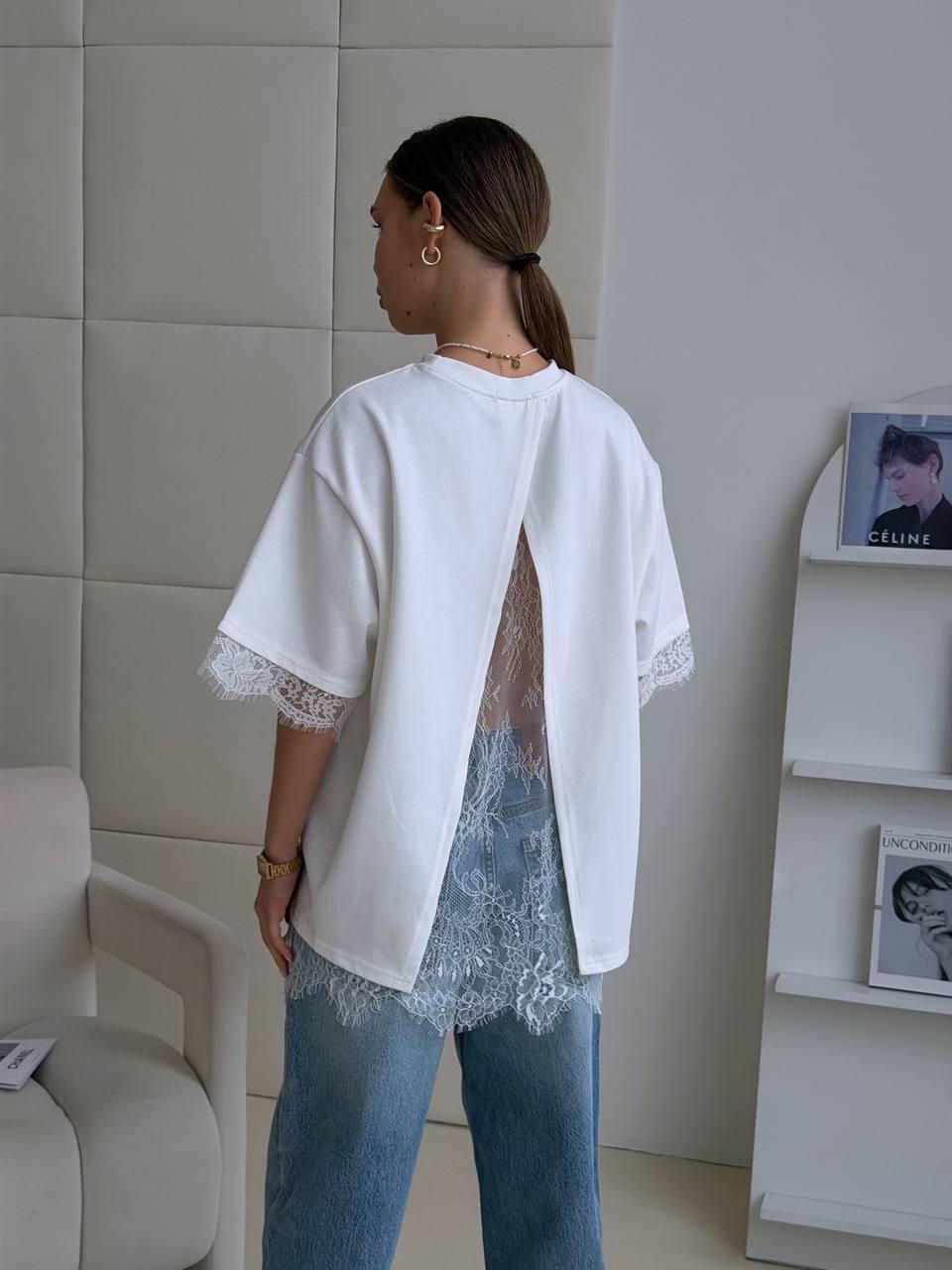 

Women s Summer Casual Loose Lazy Style T-Shirt Lace Patchwork Back Split Short Sleeve Fashion Tops S