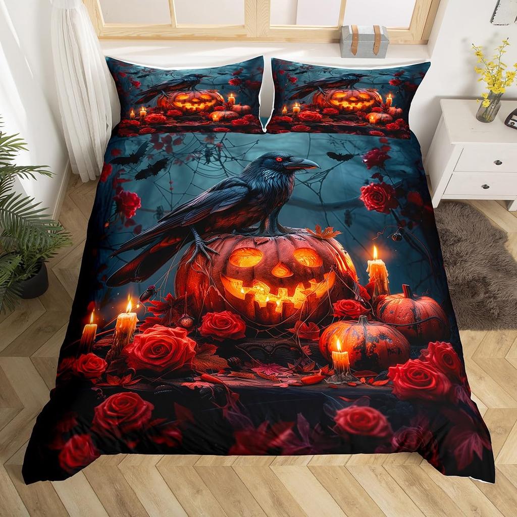 Raven Duvet Covers For Boys Men Quilt Covers Queen Size Lightweight Down Bedroom Decor 2 Pillowcases 1 Duvet Cover No Comforter