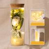 Everlasting Rose LED Glass Dome Bouquet Romantic Illuminated Ornament Perfect Valentine's Day Christmas Home Decor Romantic Gift