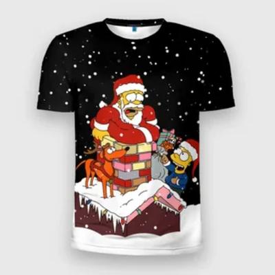Summer Creative Santa Claus Printed T-shirt Casual Fashion Versatile Comfortable Short Sleeve T-shirt