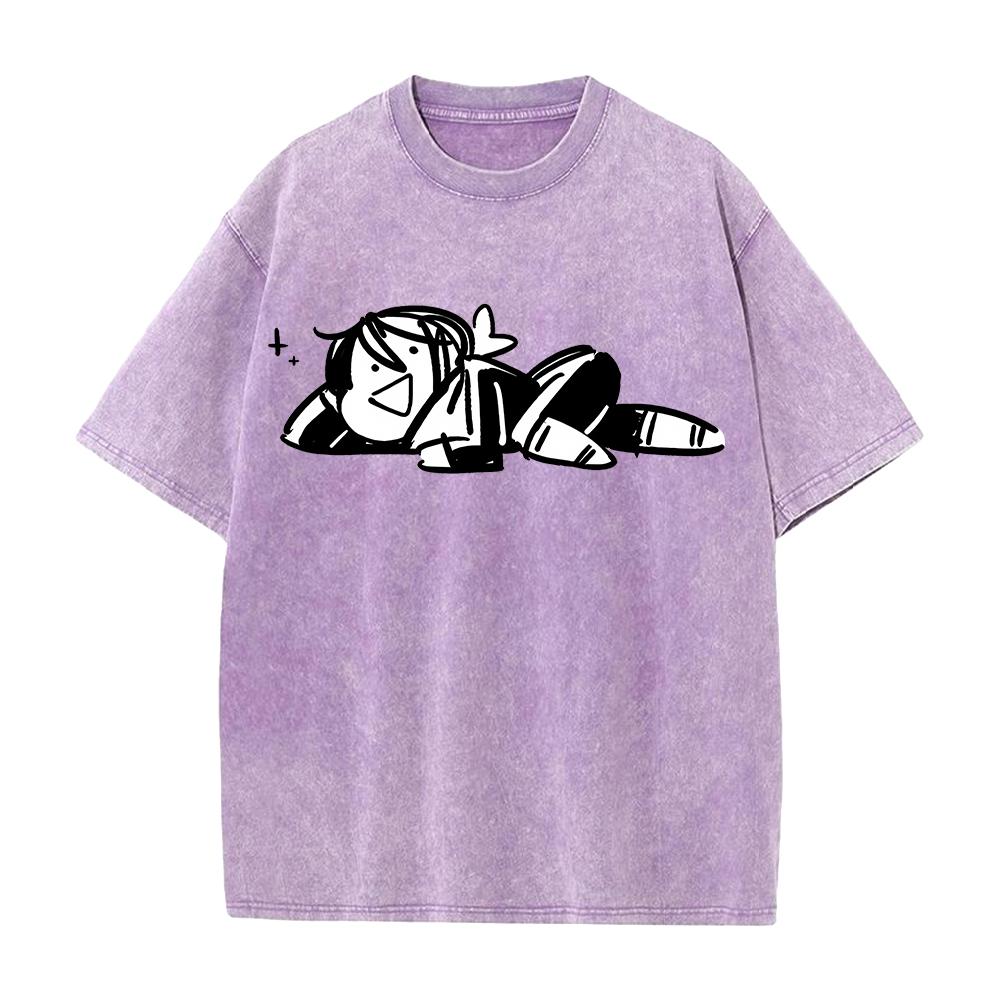 Anime Noragami Yato Funny Graphic T Shirt Men Women Short Sleeve Clothing Oversized Tshirt Washed Cotton Tee Harajuku T-shirt S фиолетовый