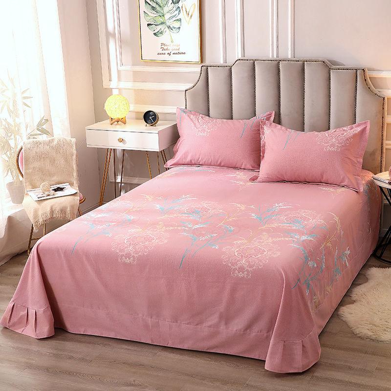 Three-piece Set of Pure Cotton Brushed Warm Sheets and Pillowcases for Double Student Dormitory Bed Set