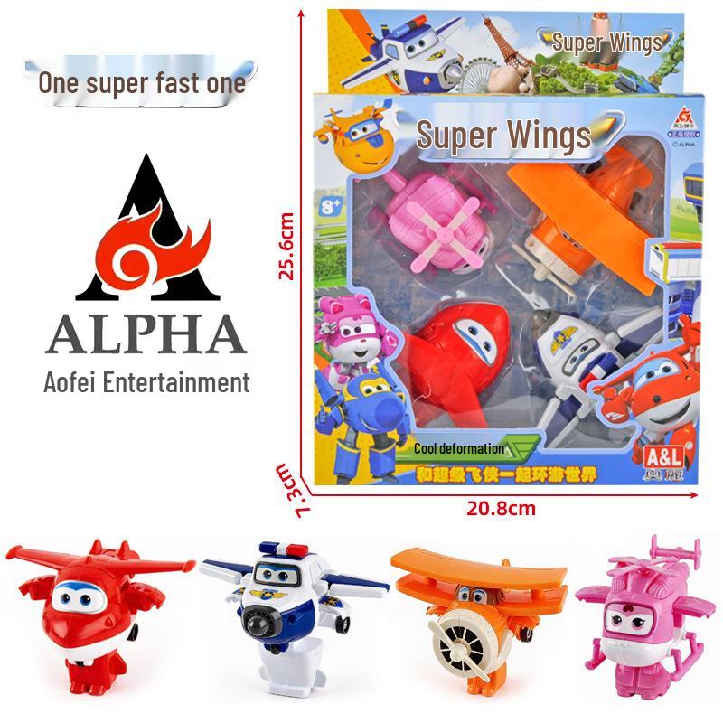 Super Wings Transformation Robot Toy Set: Le Di, Xiao Ai, Duo Duo, Ka Wen, Ku Fei, Bao, Jing, Zhang Gift Box