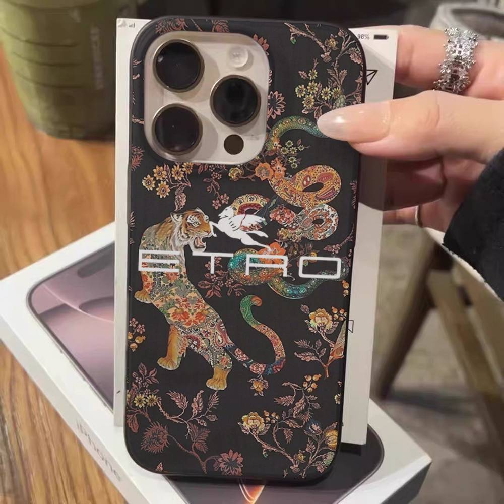 Fashion And Luxury E-Etro For IPhone 17 16 15 11 12 13 14 Pro Max Plus Pro Corrugated Translucent Back Phone Cover