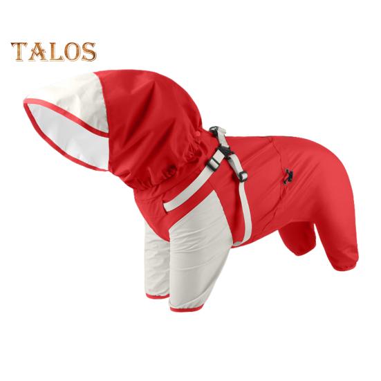 

Дождевик для домашних животных с капюшоном, дождевик для собак, двухслойный водонепроницаемый пончо, дождевик для улицы, одежда для маленьких и средних собак L красный