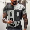 Halloween T Shirt Men's Casual Round Neck Blood Splatter Pattern Tops Horror Bloody Printed Short Sleeve Tops