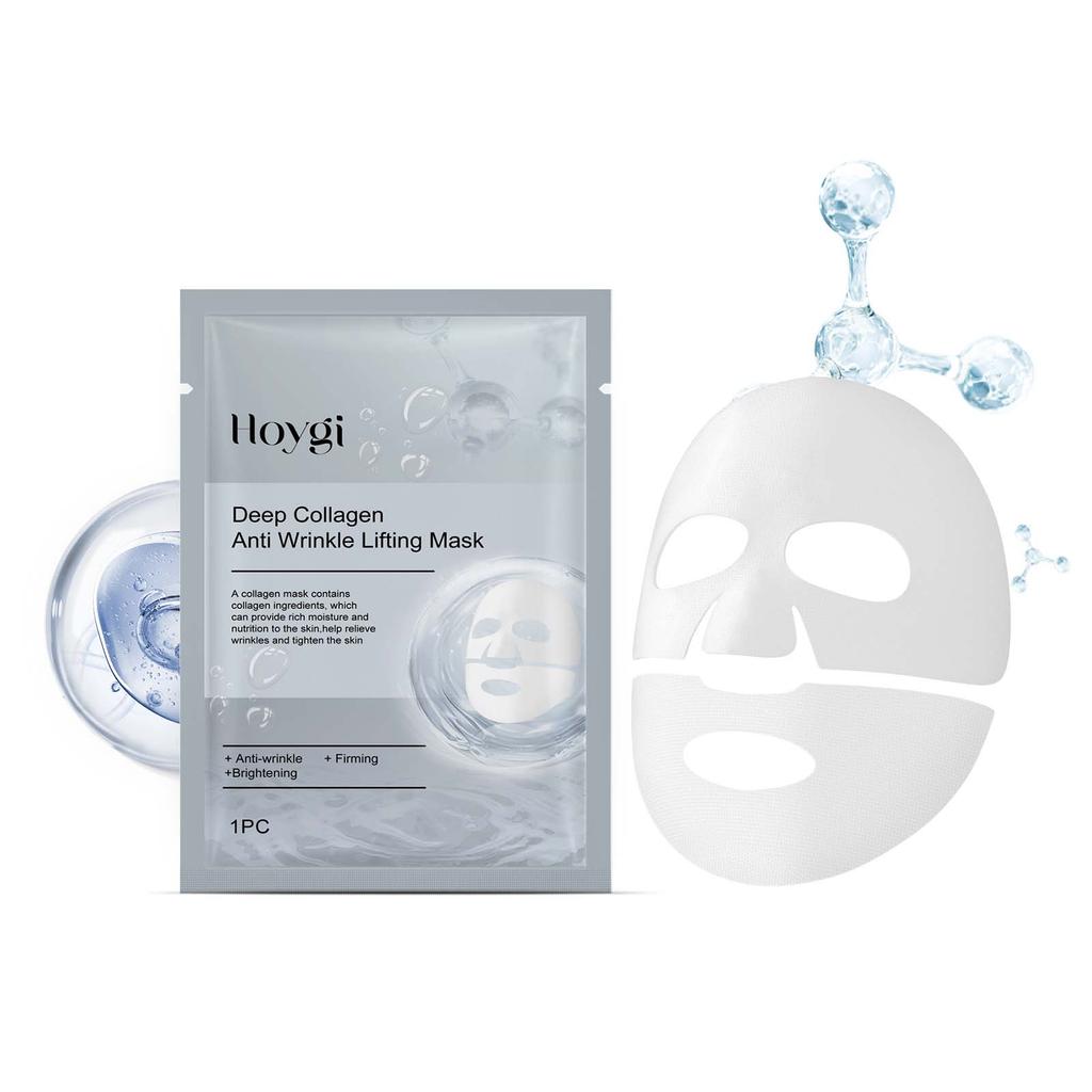 Hoygi Collagen Anti-Wrinkle Facial Mask Moisturizes, Hydrates, Tightens Skin, and Reduces Fine Lines