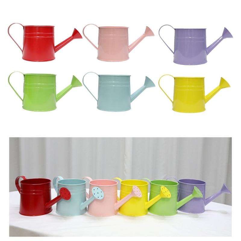 Vintage Iron Watering Can Planter Convenient Metal Container Perfect As a Flower Pots or Office Decoration