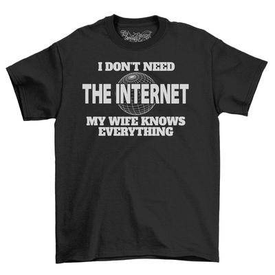 Internet My Wife Knows Everything Men's Funny Mens Cotton T-Shirt Tee Top Shirt