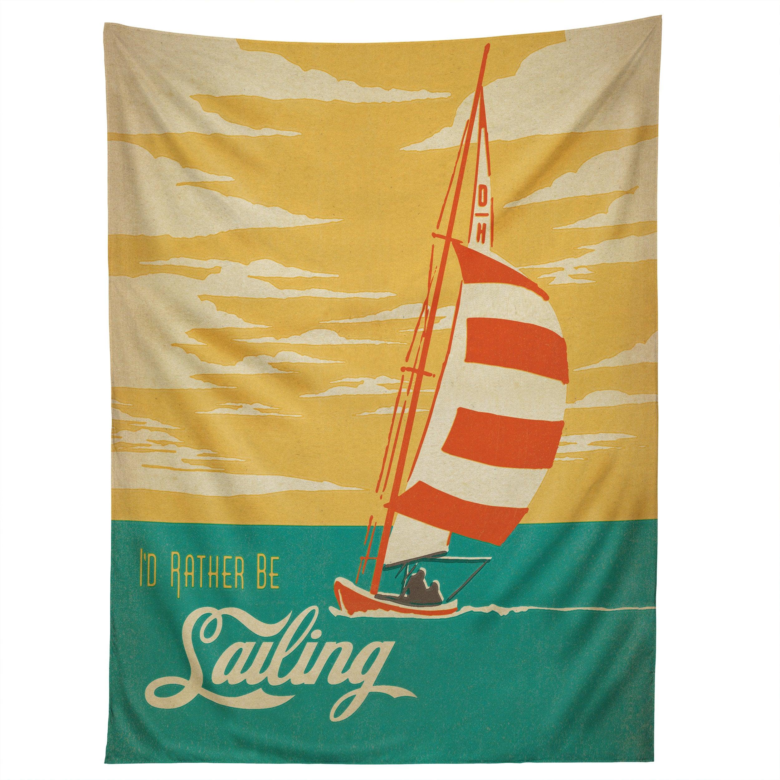 I WOULD RATHER BE SAILING tapestry 75x100 чёрный