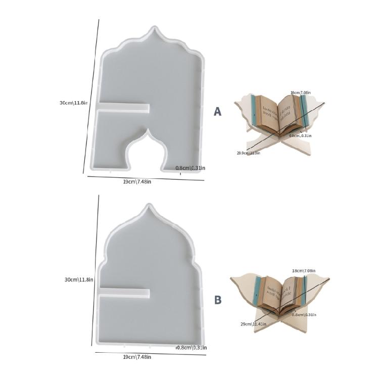 Pack of 2 Multifuntional Silicone Resin Mold for Creating Decorative Book Holders Candlesticks and Succulent Planters