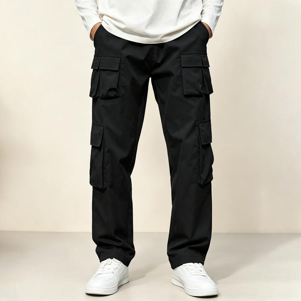 Men's Outdoor Multi-Pocket Cargo Pants Casual Hiking Trousers for Travel and Work