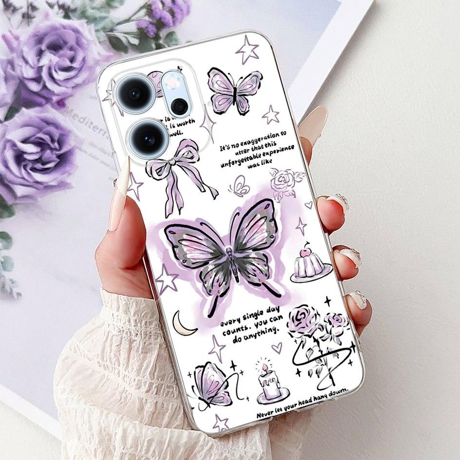 For Cover OPPO Reno 14F 2025 Case Reno14F Popular Bamboo Bowknot Soft Silicone Clear TPU Bumper For OPPO Reno14 F CPH2743 Shells