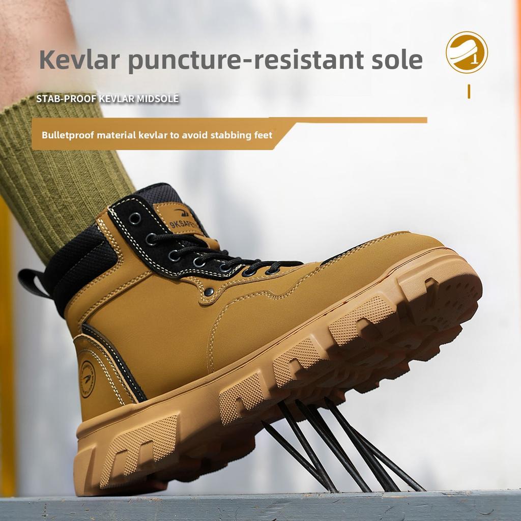 Steel Toe Safety Boots Insulated Men Boots Waterproof Wear Resistant Slip-Resistant Steel Toe Sneakers Anti Smashing Work Shoes