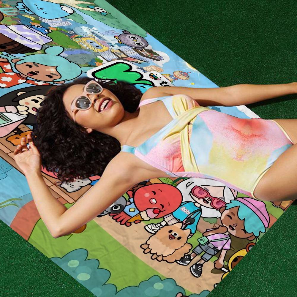T-Toca-Boca T-Toca Life World Microfiber Beach Towel Absorbent Quick Dry Soft Yoga Swimming Resort Mountain Climbing Towel