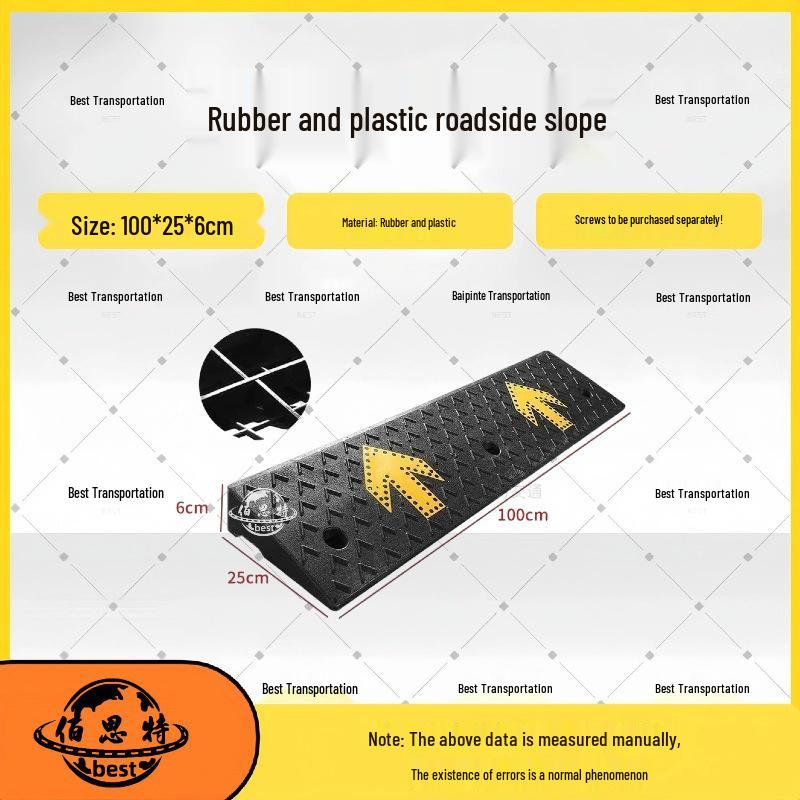 Household Rubber Threshold Ramp for Curbs and Slopes: Car and Road Edge Climbing Pad