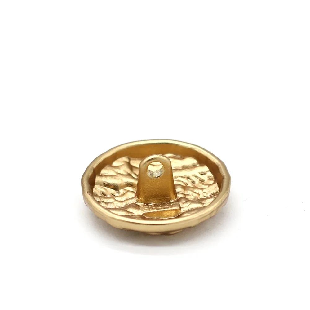 Hengc 15/18/20/23Mm Round Gold Metal Buttons For Sewing Fashion Coat Suit Handmade Decorations Diy Supplies