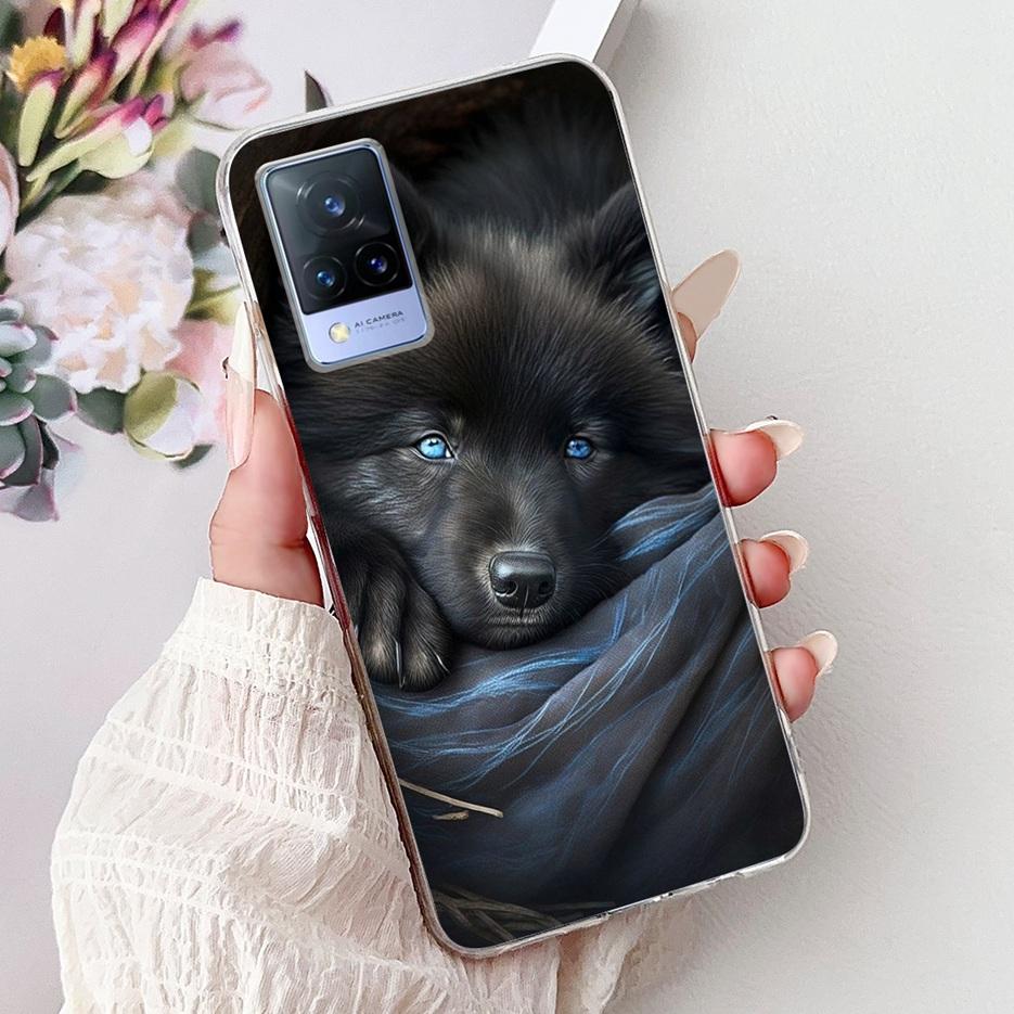 For Vivo V21e Case V2061 Cute Cat Lion Painted Cover Soft Silicone Phone Cases For Vivo V21 V2066 V2108 V 21 VivoV21 E 4G Fundas
