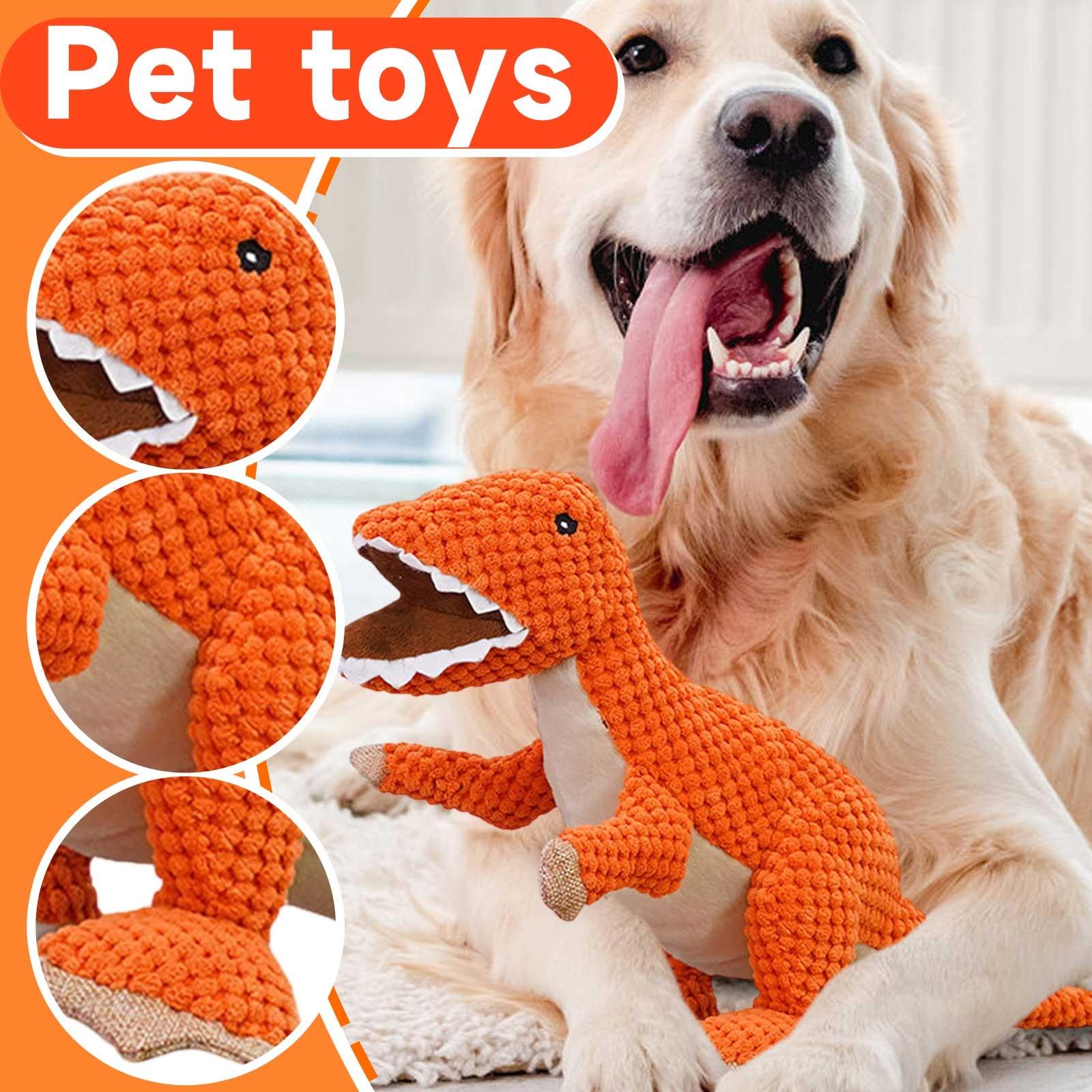 

Неразрушимые игрушки для собак, интерактивные игрушки для собак, жевательные игрушки, неразрушимые пищащие игрушки для собак, мягкие плюшевые игрушки для игр и дрессировки One Size шафрановый