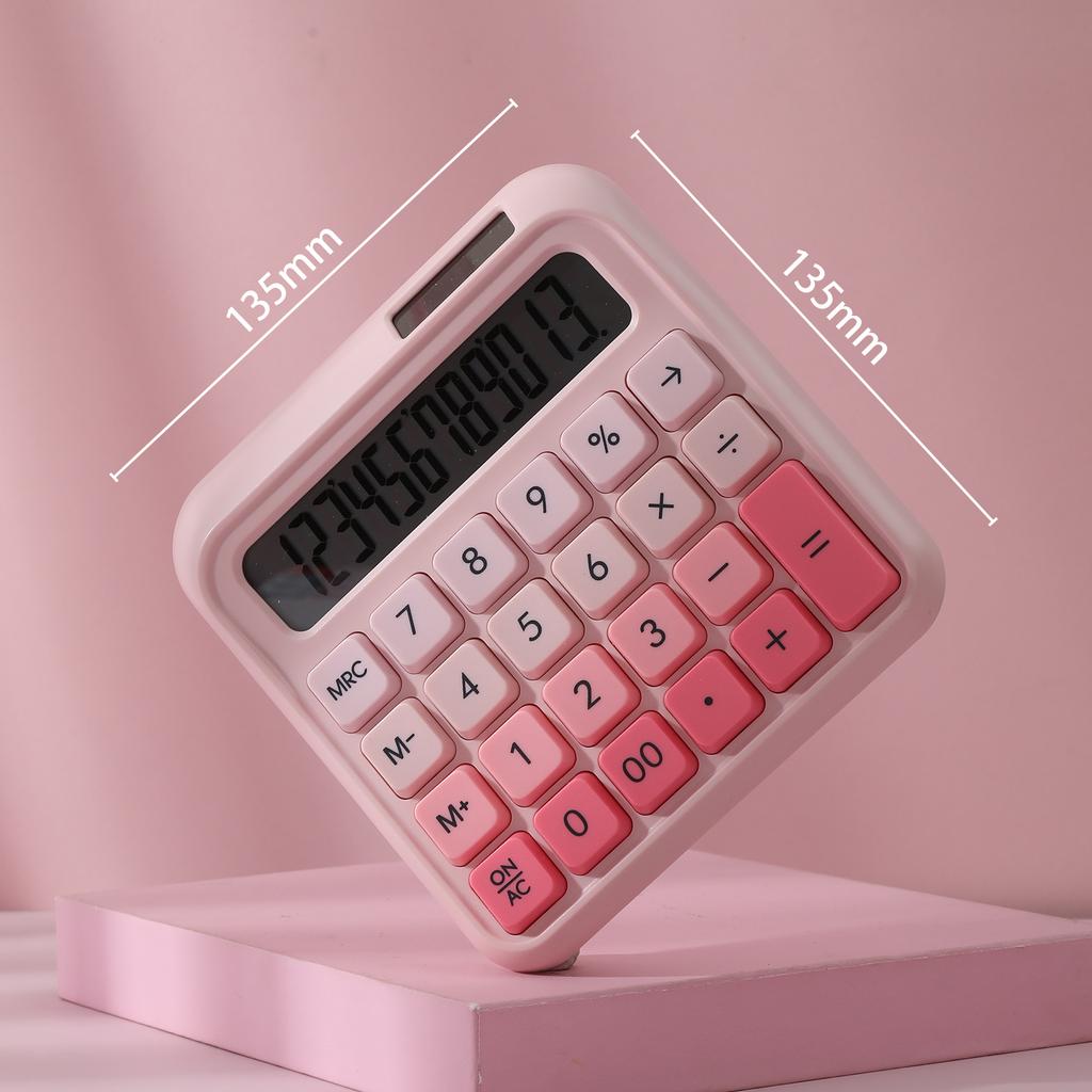 Desktop Calculator 12 Digit Large and LCD Display Big Button Calculators Solar Power and Battery