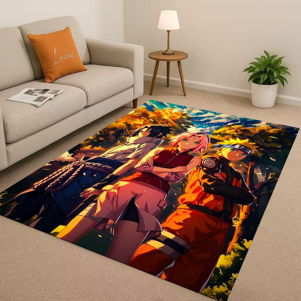 3D I-Itachi Cartoon Anime Living Room Non-Slip Area Rug Carpet for Bedroom Playroom Sofa,Easy Clean Home Decor Doormat Kid