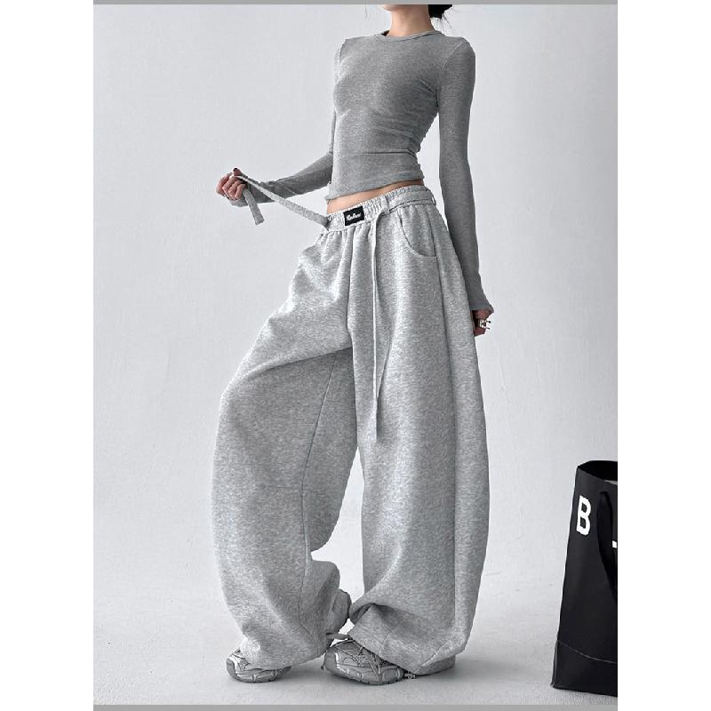 Women's Wide-Leg Casual Pants 2026 Spring/Autumn New Versatile Straight-Leg Slimming Loose Sports Trousers