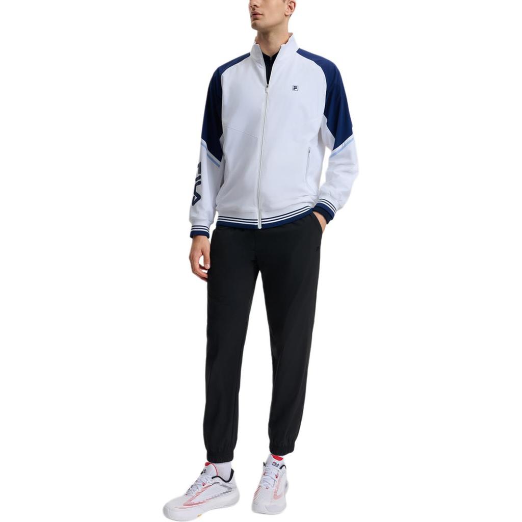 FILA Tennis Loose Fit Long Sleeve Jacket With Logo Men Jackets Jade-White A11M513704F-WT