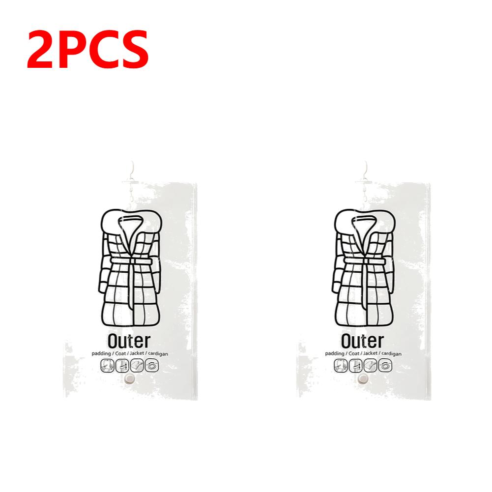 1-10PCS Hang Transparent Vacuum Bag Storage For Clothes Down Jacket Overcoat Compression Home Organizer Wardrobe