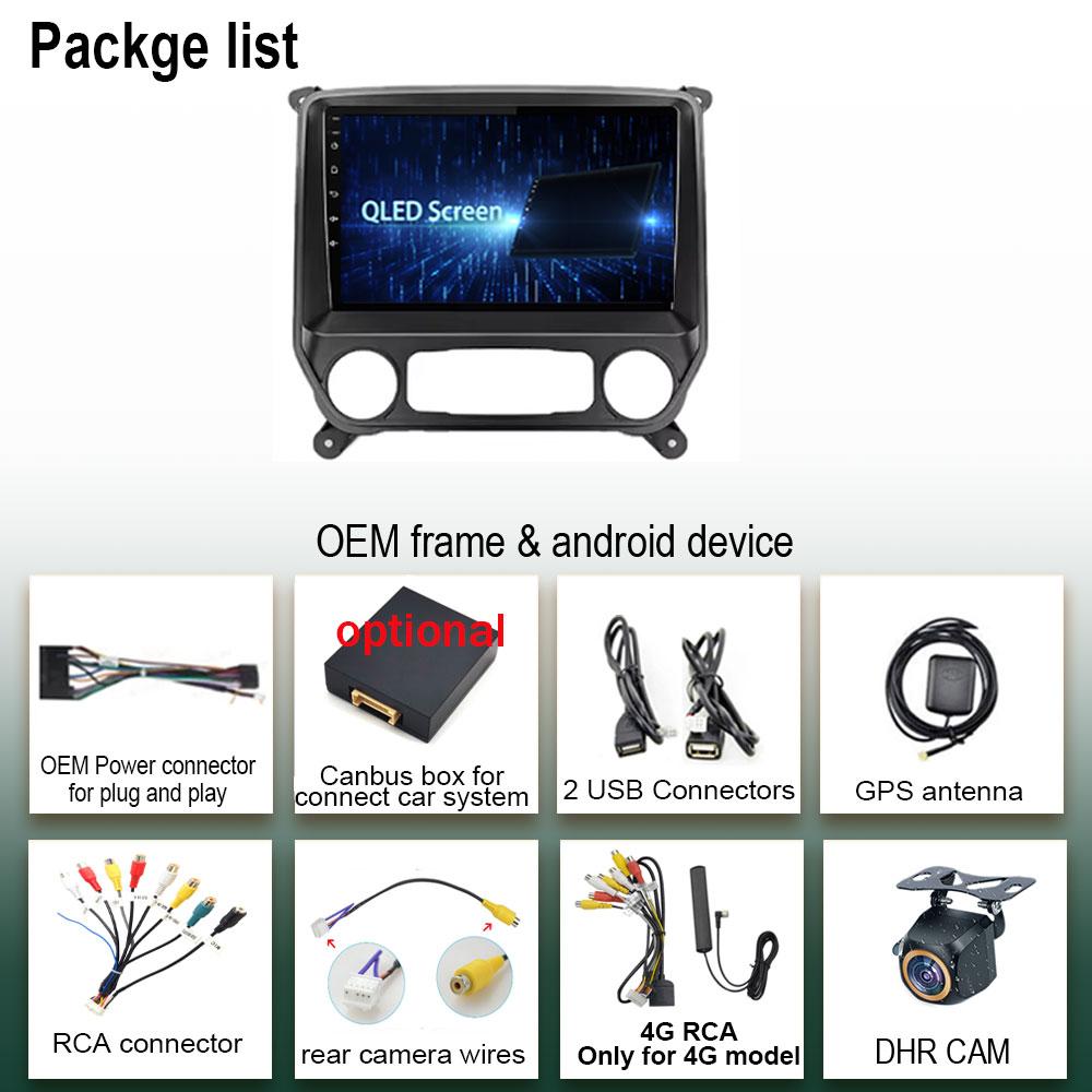 For Chevrolet Silverado 3 GMTK2 2014 -2018 Android Navigation GPS Auto Radio Screen Car Radio Audio HDR Cam WIFI QLED 5G Stereo