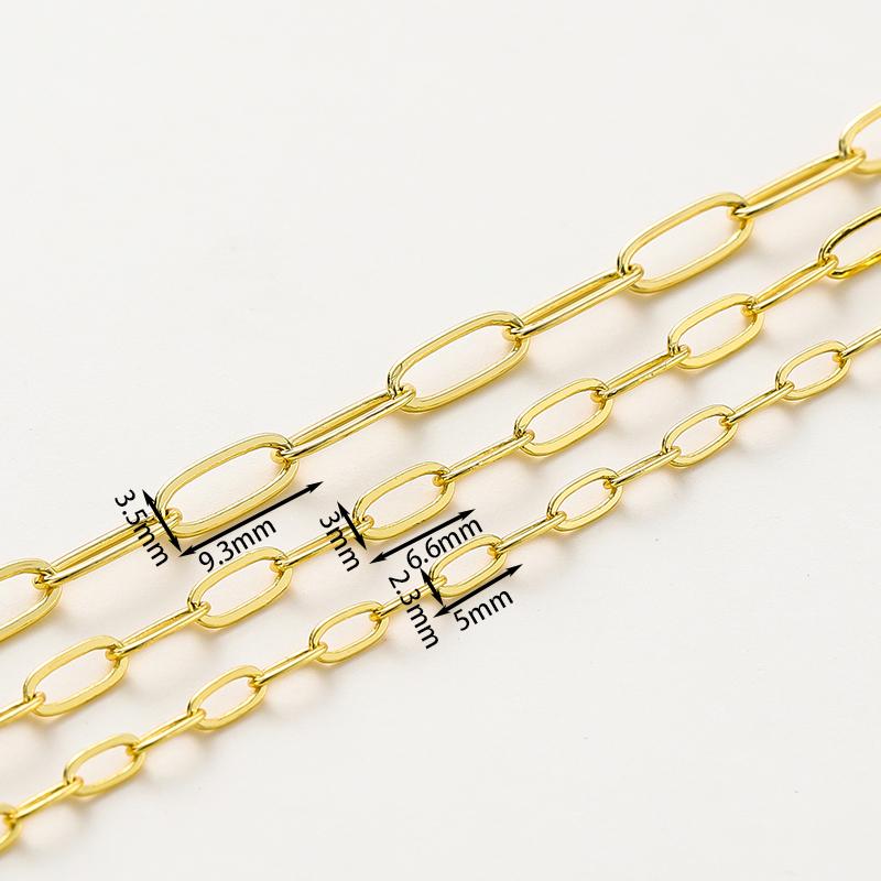 1Meterlot 14K 18K Gold Plated Brass Metal Round Link Cable Chains Diy Jewelry Making Chain For Needlework Jewelry Accessories