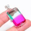 Bi-Color Tourmaline Gemstone 925 Sterling Silver Jewelry Pendant 1.81" KJ-586