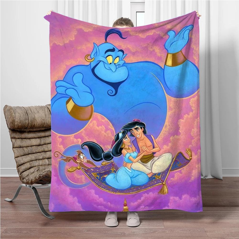 Aladdin Cartoon Princess Jasmine Children Warm Soft Blankets for Sofa Bed Cover Blanket Suitable for Birthday Souvenir Gifts