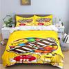 Ensembles de literie avec impression du logo M&M's au chocolat Mode Ensemble de literie Exquis Housse de couette Ensemble couette Lit Ensemble de literie Cadeau de Luxe