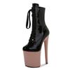 Shoes Women's Patent Leather Short Boots - 20cm Ultra High Heel with Platform, for Pole Dance, Runway, Nightclub - 26 Color Choose