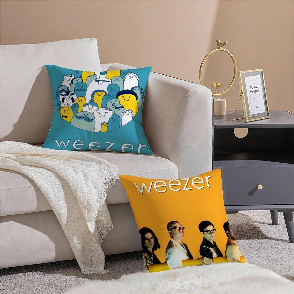 Casual daily music band style WWeezers Cushion Cover Linen Pillow Case Soft Breathable Protective Couch Room Decoration
