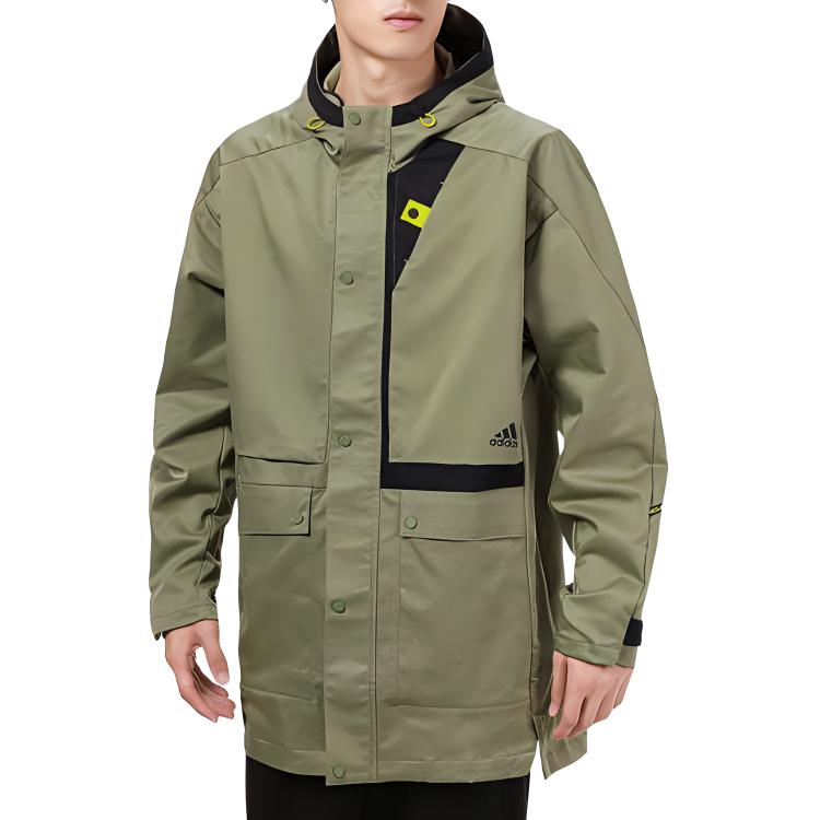 Adidas Jackets Men's Green Hooded Moderate Workwear H40229