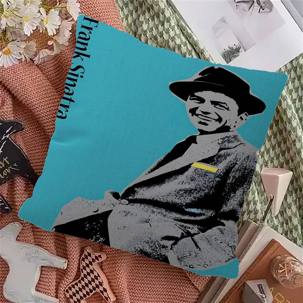

Vintage Jazz Music Singer Frank Sinatra Pillowcase Toon Gift Cushion Cover Bedroom Home Sofa Chair Seat Decor Pillow Case 18x18Inch