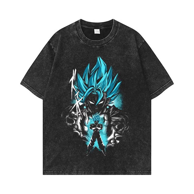 Dragon Ball Z Beerus Purple Energy Blast Printed Tshirt Mens and Womens Washed Tshirt High Quality Vintage Cotton Tshirt