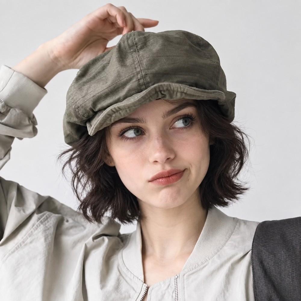 Short-Brimmed Painter Hats Cotton Dome Peaked Caps Harajuku Berets Hat  for Women Girl