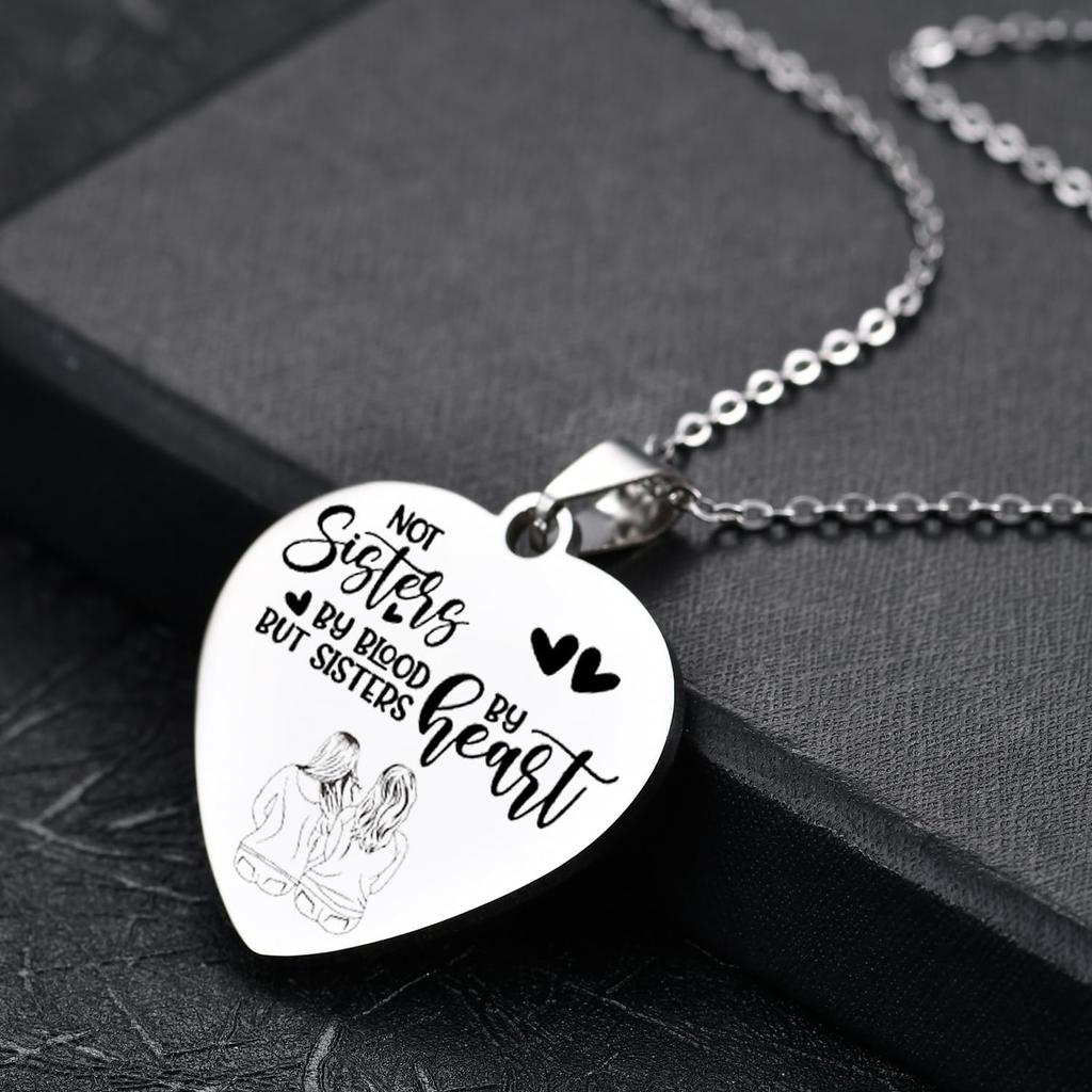 Sisters Necklaces from Best Friends Necklace Heart Jewelry Gift for Sisters BFF Stainless Steel Material for Woman