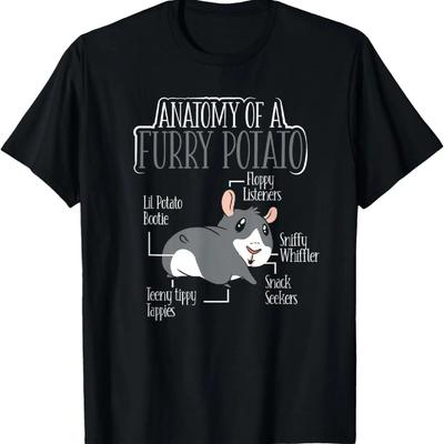 Anatomía De Una Patata Peluda Camiseta Divertida de Cobaya