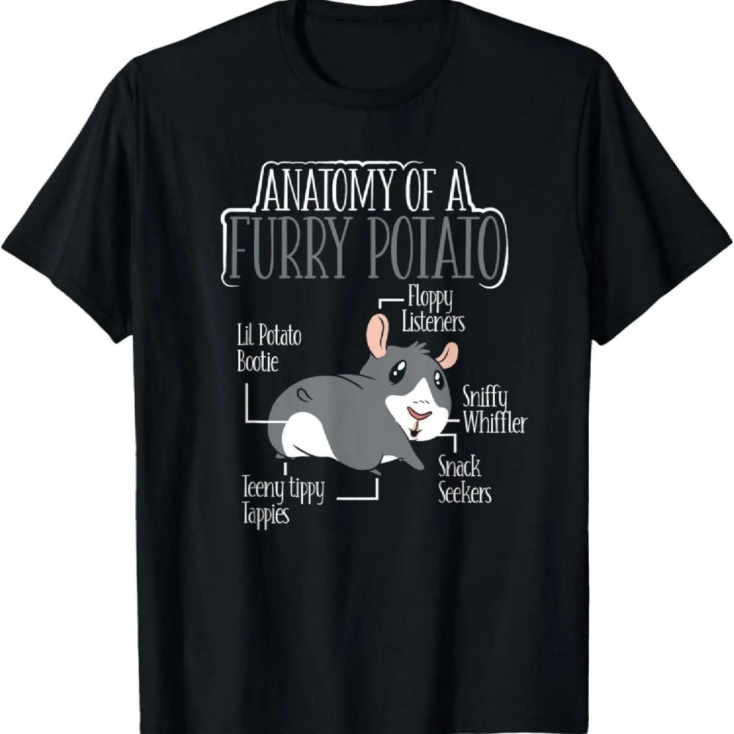 

Anatomy Of A Furry Potato Funny Guinea Pig T-Shirt XXXXXL чорний