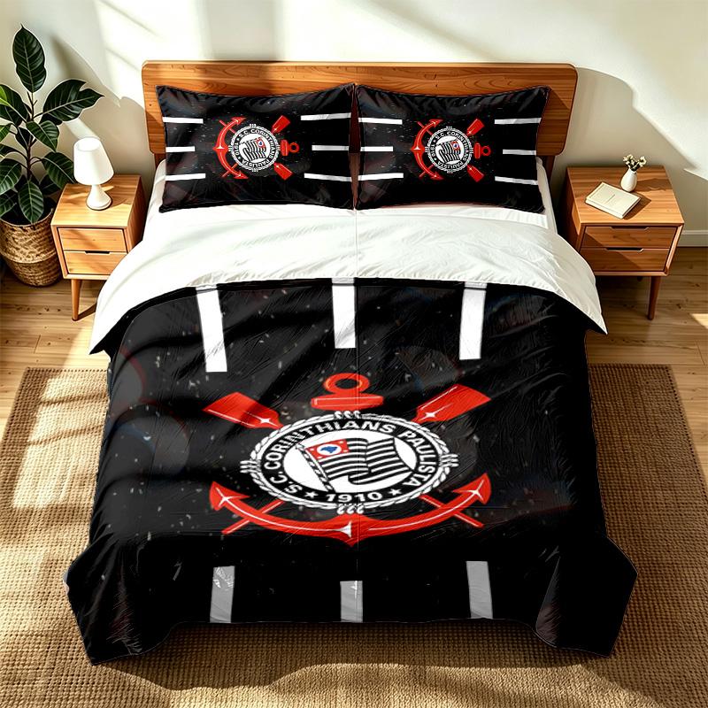 Sport Club Corinthians Paulista (5) 3pc set suitable for master bedrooms soft and comfortable an ideal gift for family and friends Includes one duvet