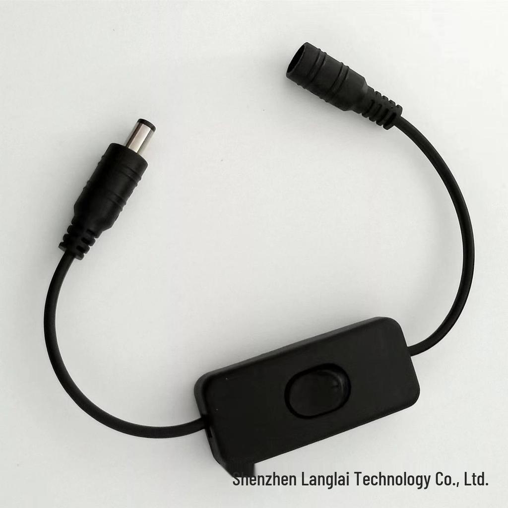 DC5521 USB Power Switch Extension Cord - Black & White